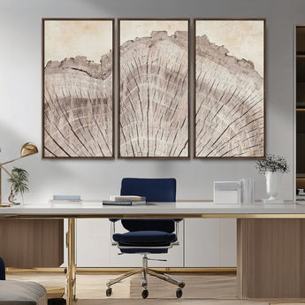 67528-MGV-CV-36X24-Wood Ring Wall Art Canvas Print, Framed Tree Ring Art Picture Print, Rustic Tree Ring Perfect Neutral Boho Decor Artwork