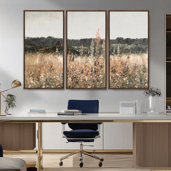 46308-MGV-CV-36X24-Wildflower Field Wall Art – Rustic Meadow Landscape Canvas Print, Country Nature Decor for Living Room, Bedroom or Farmhouse