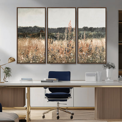 46308-MGV-CV-36X24-Wildflower Field Wall Art – Rustic Meadow Landscape Canvas Print, Country Nature Decor for Living Room, Bedroom or Farmhouse