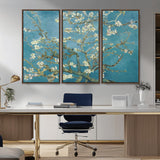 65607-MGV-CV-36X24-Almond Blossom Wall Art – Van Gogh Blue Floral Canvas Print, Elegant Impressionist Painting Decor for Living Room, Bedroom or