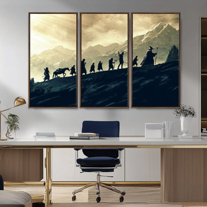 41574-MGV-CV-36X24-Fellowship Journey Wall Art – Epic Fantasy Adventure Canvas Print, Mountain Landscape Decor for Living Room, Office or Man Cave