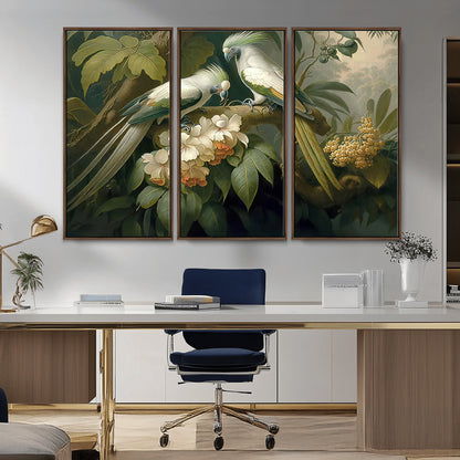 84047-MGV-CV-36X24-Tropical Birds Wall Art – Elegant Botanical Canvas Print, Exotic Nature Decor for Living Room, Bedroom or Office