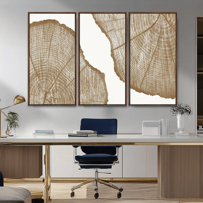 99692-MGV-CV-36X24-Tree Ring Linocut Wall Art Canvas Print, Framed Wood Cut Art Picture Print, Tree Rings Perfect Minimalist Rustic Decor Artwork