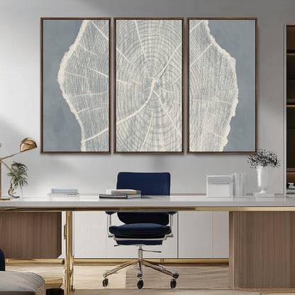 25547-MGV-CV-36X24-Tree Ring Wall Art Canvas Print, Framed Linocut Tree Ring Art Picture Print, Wood Texture Perfect Minimalist Farmhouse Decor