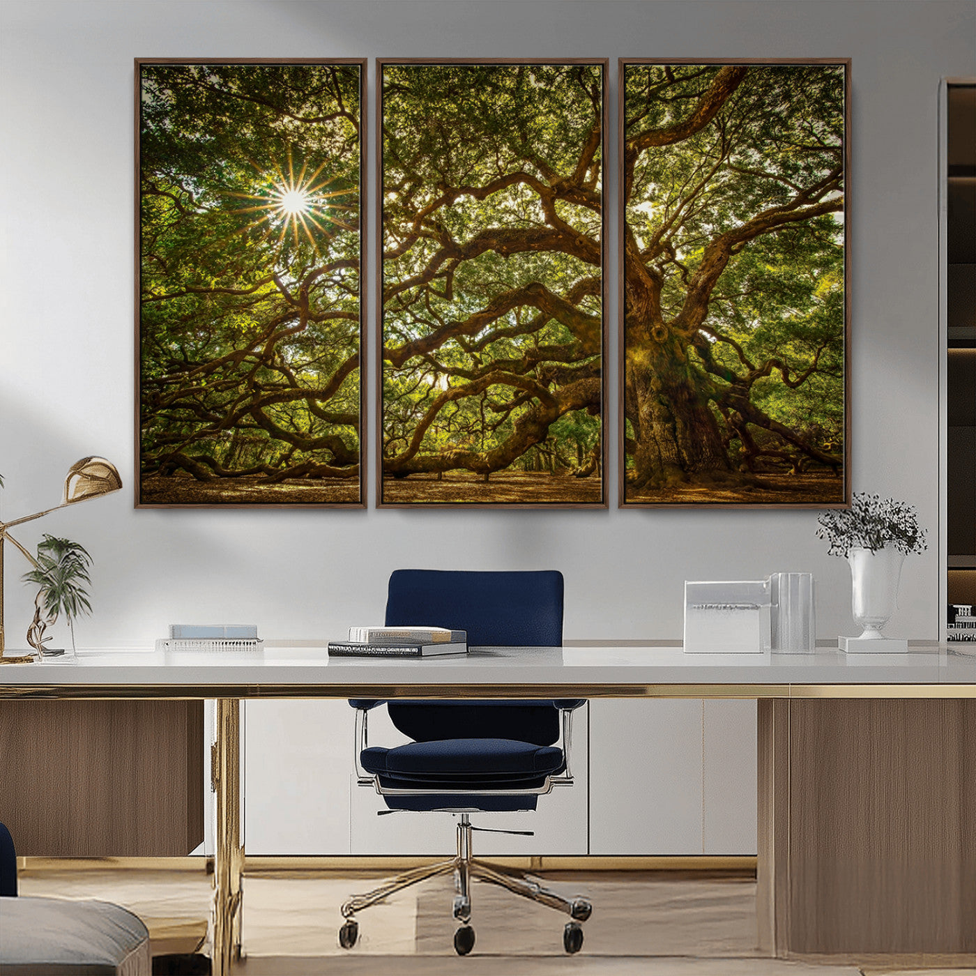 57983-MGV-CV-36X24-Angel Oak Tree Wall Art Canvas Print, Framed Oak Tree Art Picture Print, Angel Oak Perfect Rustic Nature Decor Artwork