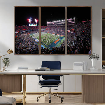 46899-MGV-CV-36X24-Ben Hill Griffin Stadium Wall Art Canvas Print, Framed Football Stadium Art Picture Print, Florida Football Stadium Perfect Sport