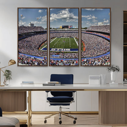 76491-MGV-CV-36X24-Buffalo Bills Stadium Wall Art Canvas Print, Framed Bills Stadium Art Picture Print, Highmark Stadium Perfect Sport Room Decor