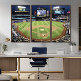 87666-MGV-CV-36X24-City Field Stadium Wall Art Canvas Print, Framed New York Stadium Art Picture Print, Citi Field Stadium Perfect Sport Room Decor