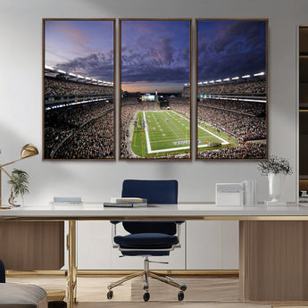 52712-MGV-CV-36X24-Gillette Stadium Field Wall Art Canvas Print, Framed Massachusetts Stadium Art Picture Print, Gillette Stadium Perfect Sport Room