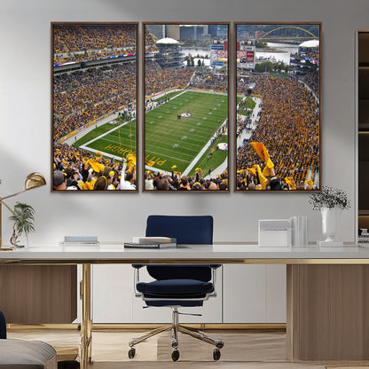 51419-MGV-CV-36X24-Heinz Field Wall Art Canvas Print, Framed Pittsburgh Stadium Field Art Picture Print, Heinz Stadium Field Perfect Sports Room