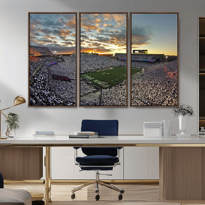 38807-MGV-CV-36X24-Beaver Stadium Wall Art Canvas Print, Framed Beaver Stadium Field Art Picture Print, Football Stadium Perfect Sport Room Decor