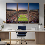 17421-MGV-FC-48X32-3P_Walnut-Kyle Field Wall Art Canvas Print, Framed Texas Stadium Art Picture Print, Kyle Field Stadium Perfect Sport Room Decor Artwork