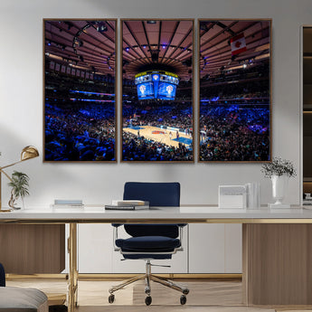 20491-MGV-CV-36X24-Madison Square Garden Wall Art Canvas Print, Framed New York Stadium Art Picture Print, MSG Stadium Perfect Sport Room Decor
