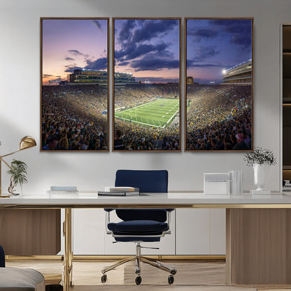 50825-MGV-CV-36X24-Notre Dame Stadium Wall Art Canvas Print, Framed Indiana Stadium Art Picture Print, Football Stadium Perfect Sports Room Decor