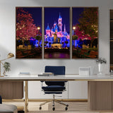 79435-MGV-CV-36X24-Disney Castle Wall Art Canvas Print, Framed Magic Kingdom Art Picture Print, Disney World Perfect Child Room Decor Artwork