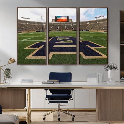 52835-MGV-CV-36X24-Notre Dame Stadium Wall Art Canvas Print, Framed Indiana Stadium Art Picture Print, Notre Dame Field Perfect Sport Room Decor