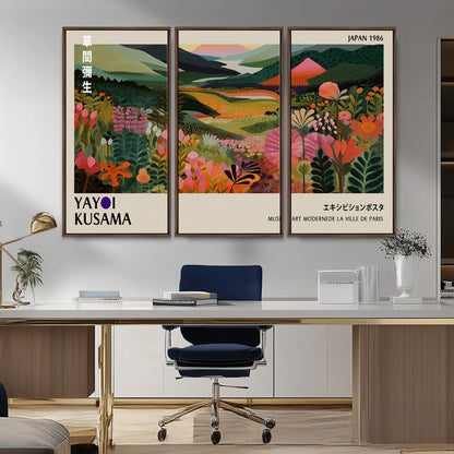 75719-MGV-CV-36X24-Botanical Mountain Valley Wall Art – Panoramic Nature Canvas Print, Vibrant Floral Field Artwork for Living Room, Bedroom, Office,