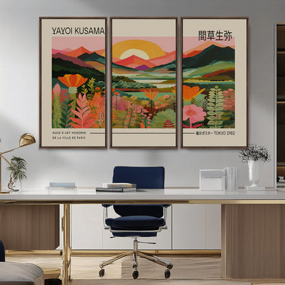 17753-MGV-CV-36X24-Floral Sunset Landscape Wall Art – Panoramic Nature Canvas Print, Vibrant Botanical Artwork for Living Room, Bedroom, Office, or