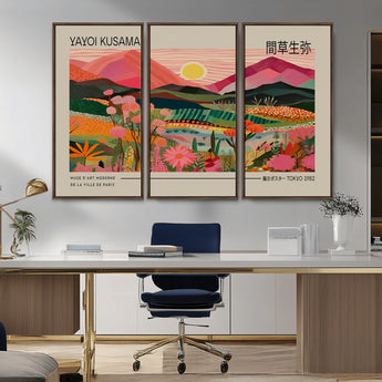 18304-MGV-CV-36X24-Sunset Mountain Landscape Wall Art – Panoramic Abstract Nature Canvas Print, Vibrant Wall Decor for Living Room, Bedroom, Office,