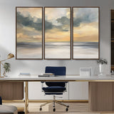 45544-MGV-CV-36X24-Ocean Sunset Wall Art – Serene Seascape Canvas Print with Golden Sky and Calm Water, Coastal Beach Artwork for Living Room,