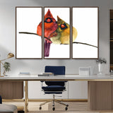67752-MGV-CV-36X24-Cardinal Couple Wall Art – Male and Female Cardinal Canvas Print, Romantic Bird Artwork for Nature Lovers, Living Room, Bedroom,