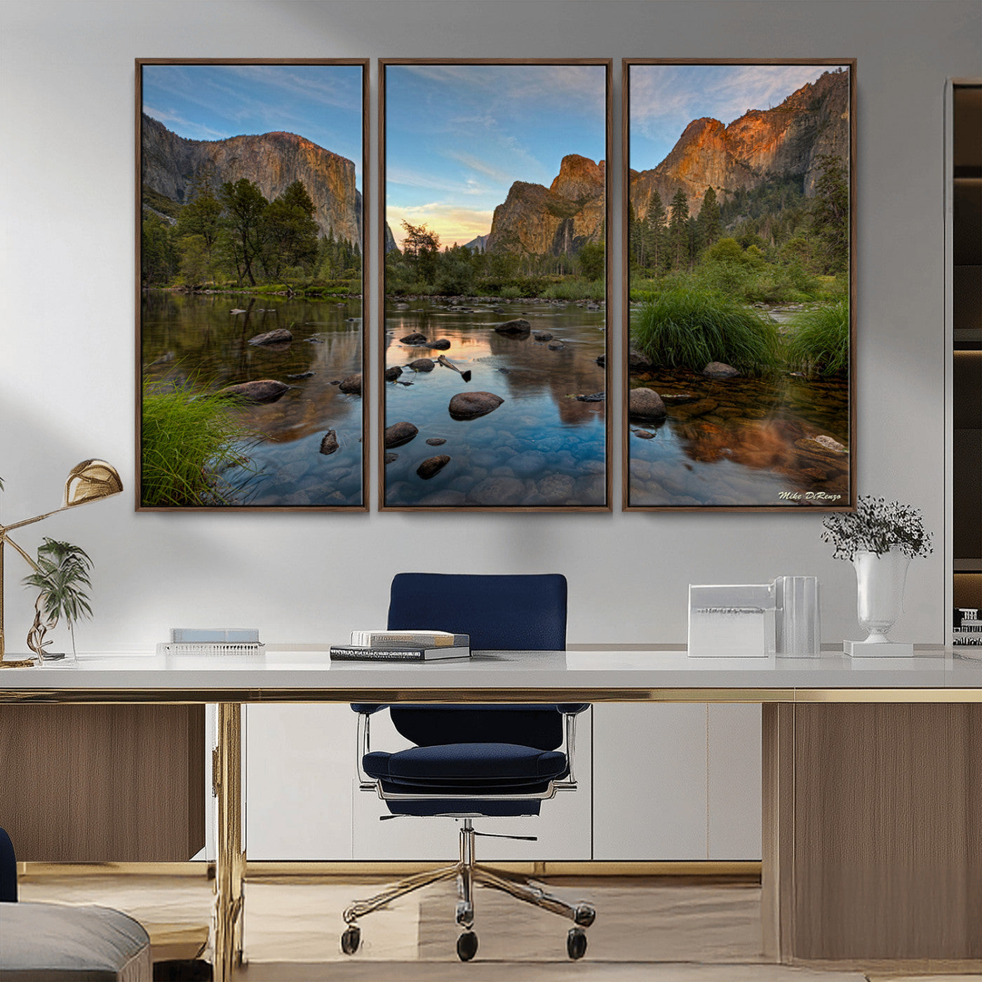 55893831-MGV-CV-36X24-Yosemite Valley Wall Art Canvas Print, Framed El Capitan Art Picture Print, Sierra Landspace Perfect Rustic Nature Decor Artwork