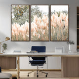 21826392-MGV-CV-36X24-Pampas Grass Wall Art Canvas Print, Framed Soft Pampas Art Picture Print, Pastel Grasses Perfect Soft Neutral Boho Decor Artwork