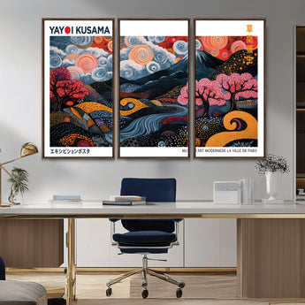 43879290-MGV-CV-36X24-Japanese Abstract Wall Art – Mount Fuji Cherry Blossom Canvas Print, Modern Asian Inspired Landscape Decor for Living Room,