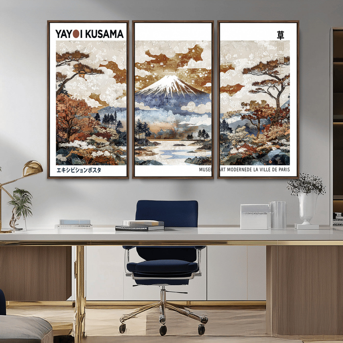 80111817-MGV-CV-36X24-Japanese Landscape Wall Art – Mount Fuji Autumn Canvas Print, Asian Inspired Nature Decor for Living Room, Bedroom, Office or