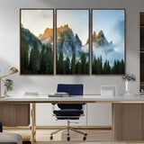 21145440-MGV-CV-36X24-Wilderness Wall Art Wall Art Canvas Print, Framed Nature Landscape Decor Art Picture Print, Misty Forest Photography Perfect