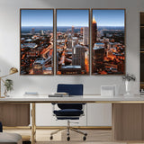 25096967-MGV-CV-36X24-Atlanta Skyline Wall Art – Vibrant Cityscape Canvas Print, Modern Night Lights Urban Decor for Office, Living Room, or Apartment