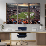 87578930-MGV-CV-36X24-Soldier Field Wall Art – Chicago Bears Football Stadium Sunset Canvas Print, Game Day Sports Decor for Man Cave, Bar, Office, or