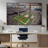 98106777-MGV-CV-36X24-Soldier Field Wall Art – Chicago Bears Stadium Canvas Print with American Flag, Game Day Football Decor for Man Cave, Bar, or