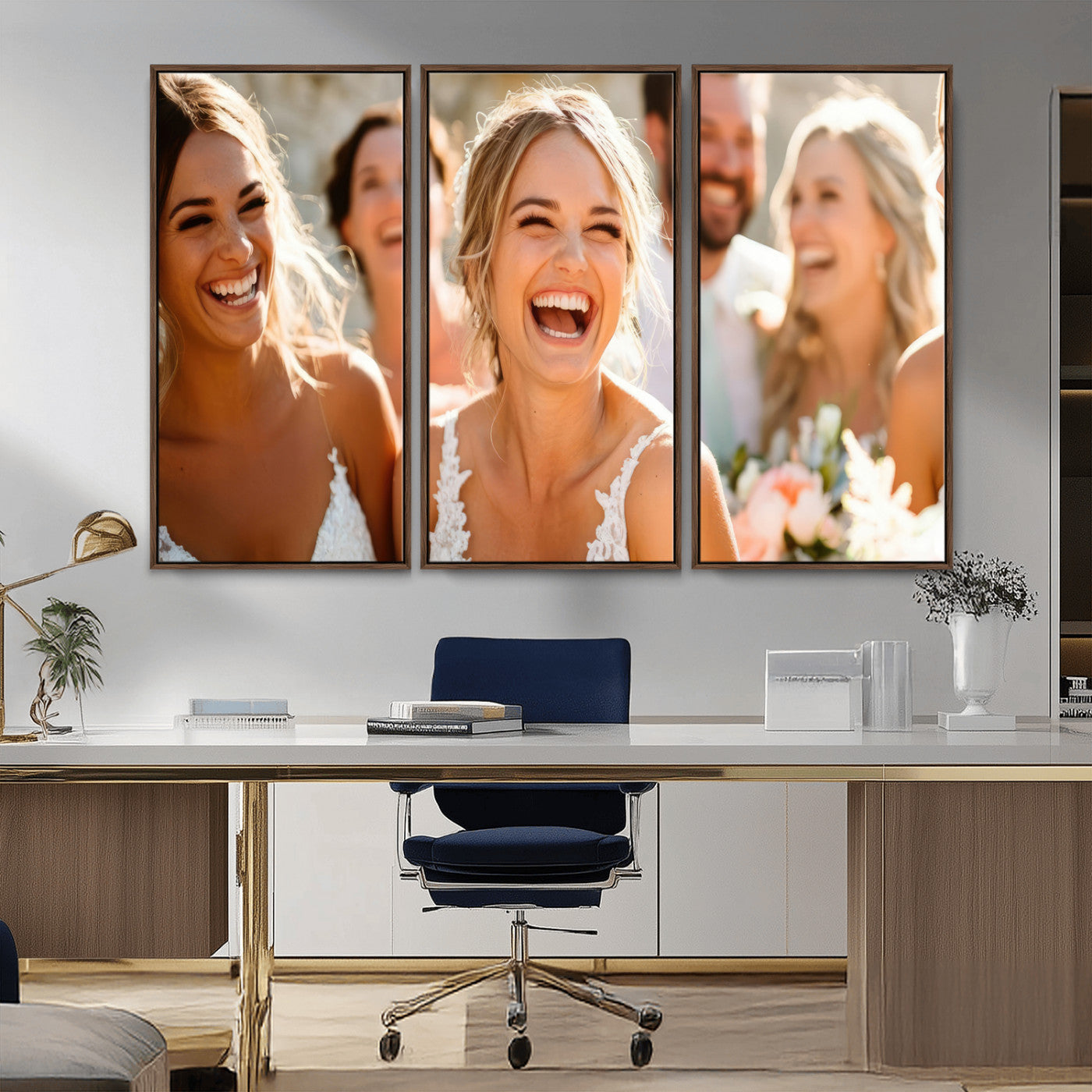 CSTM912-MGV-CV-36X24-Framed Wedding Canvas Print - Custom Wall Art Keepsake for Couples, Elegant Home Decoration Gift, Create Your Own Photo Canvas