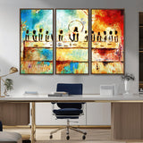 YKE34632598CR-MGV-CV-36X24-Abstract Last Supper with Apostles Wall Art Canvas Print