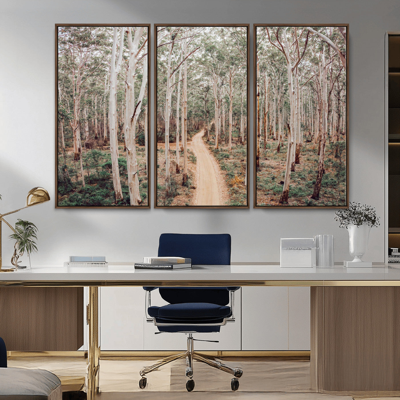 24760563-MGV-CV-36X24-Forest Wall Art – Tranquil Woodland Path Canvas Print, Scenic Nature Photography Decor for Bedroom, Living Room, Office, Cabin or