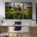67277447-MGV-CV-36X24-Farmhouse Wall Art – Herd of Cows Canvas Print, Rustic Country Pasture Photography Decor for Bedroom, Living Room, Office, Ranch,