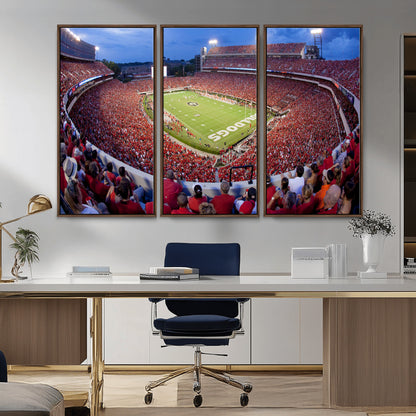 10244378-MGV-CV-36X24-Sanford Stadium Wall Art – Georgia Bulldogs Football Panoramic Evening Canvas Print, College Game Day Decor for Man Cave, Bar, or