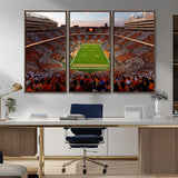 37160229-MGV-CV-36X24-Neyland Stadium Wall Art – Panoramic Tennessee Volunteers Sunset Canvas Print, Checkerboard Crowd Football Game Day Decor for