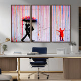 69505-MGV-CV-36X24-Graffiti Girl Wall Art Canvas Print, Framed Urban Contrast Art Picture Print, Vibrant Graffiti Perfect Urban Pop Decor Artwork