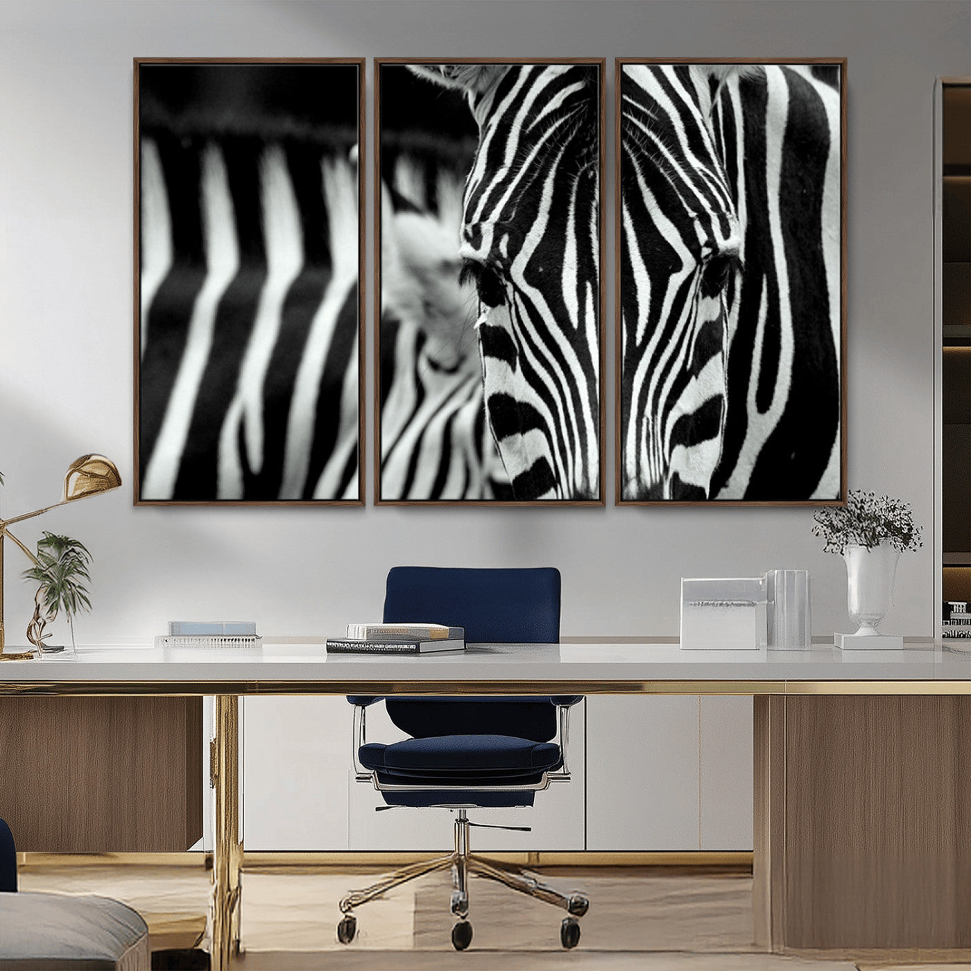 43631-MGV-CV-36X24-Black and White Zebra Wall Art – Modern Animal Print Canvas Artwork for Living Room, Bedroom, or Office Decor