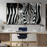 43631-MGV-CV-36X24-Black and White Zebra Wall Art – Modern Animal Print Canvas Artwork for Living Room, Bedroom, or Office Decor