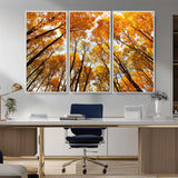 11823-MGV-CV-36X24-Golden Autumn Tree Canopy Wall Art – Stunning Fall Forest Leaves Print, Warm Seasonal Nature Decor for Home, Office or Cabin