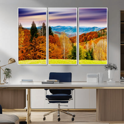 58007-MGV-CV-36X24-Autumn Mountain Landscape Wall Art – Stunning Fall Forest Canvas Print, Cozy Nature Decor for Home or Office