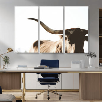 35866-MGV-CV-36X24-Texas Longhorn Wall Art – Rustic Western Bull Canvas Print, Farmhouse Animal Photography Decor for Living Room, Office, or Ranch