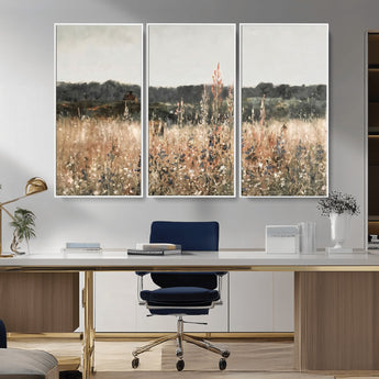 46308-MGV-CV-36X24-Wildflower Field Wall Art – Rustic Meadow Landscape Canvas Print, Country Nature Decor for Living Room, Bedroom or Farmhouse