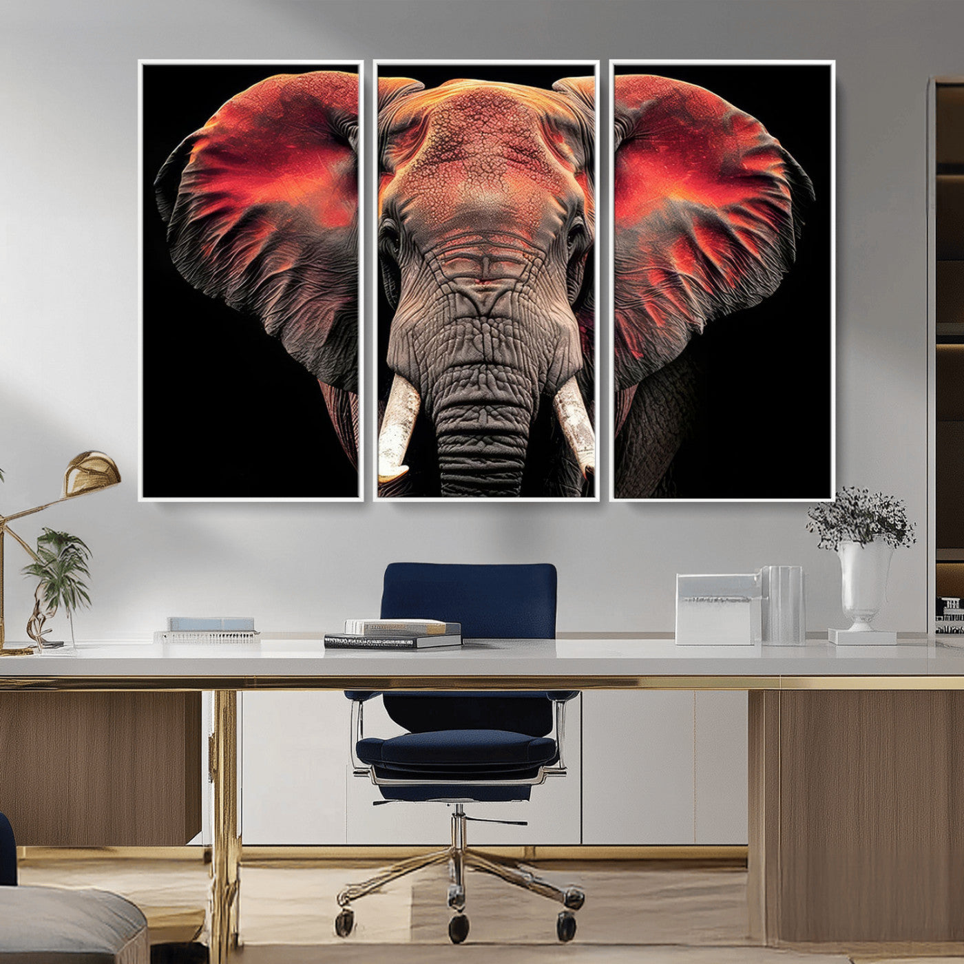 54719-MGV-CV-36X24-Elephant Wall Art – Majestic African Elephant Canvas Print, Wildlife Safari Animal Decor for Living Room, Bedroom, Office or Man