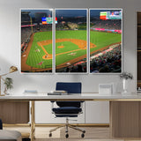 93707-MGV-CV-36X24-Los Angeles Stadium Wall Art Canvas Print, Framed Angel Stadium Field Art Picture Print, Anaheim Stadium Perfect Sports Room Decor