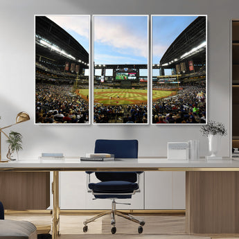 92672-MGV-CV-36X24-Chase Field Stadium Wall Art Canvas Print, Framed Arizona Stadium Art Picture Print, Chase Stadium Perfect Sports Room Decor