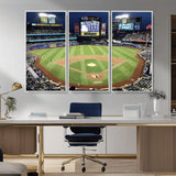 87666-MGV-CV-36X24-City Field Stadium Wall Art Canvas Print, Framed New York Stadium Art Picture Print, Citi Field Stadium Perfect Sport Room Decor